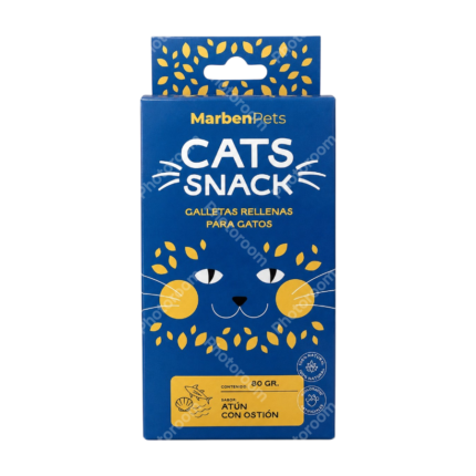 MARBENPETS CATS SNACK GALLETAS RELLENAS SABOR ATÚN CON OSTIÓN 80 GR.
