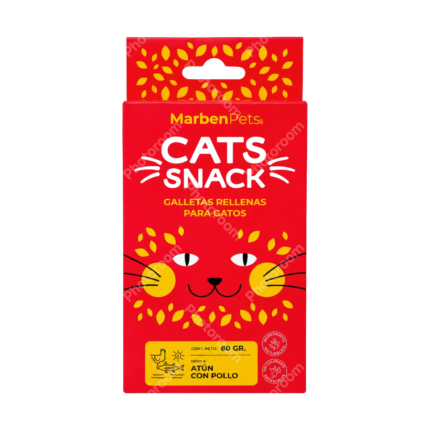 MARBENPETS CATS SNACK GALLETAS RELLENAS SABOR ATÚN CON POLLO 80 GR.