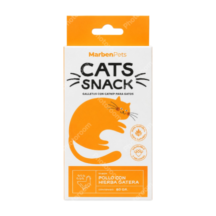 MARBENPETS CATS SNACK GALLETAS SABOR POLLO CON HIERBA GATERA 80 GR.