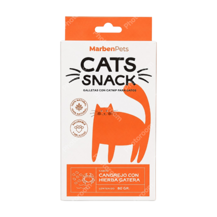MARBENPETS CATS SNACK GALLETAS SABOR CANGREJO CON HIERBA GATERA 80 GR.