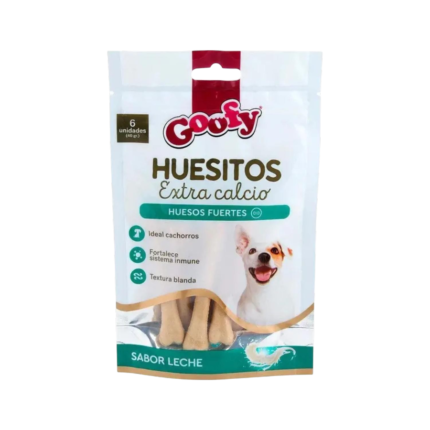 GOOFY HUESITOS EXTRA CALCIO SABOR LECHE 6 UNIDADES