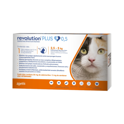 REVOLUTION PLUS 0,5 ML DE 2,5 A 5 KG
